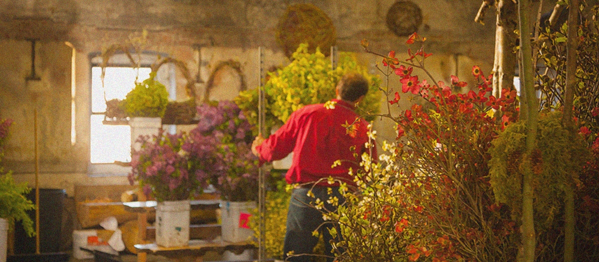 Florist hard at work at the Seattle Wholesale Growers Market.