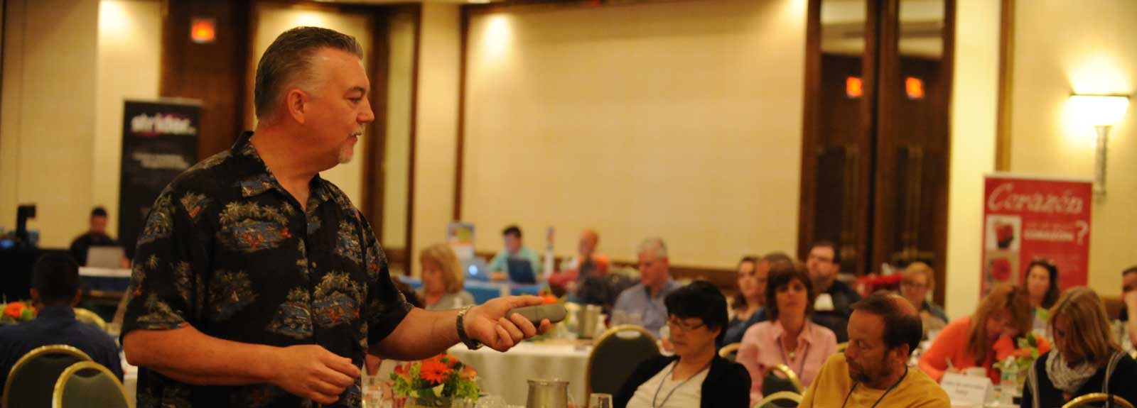 Floral accountant Derrick Myers of Crockett Myers at the 2015 SAF Growth Solutions event in Hartford.