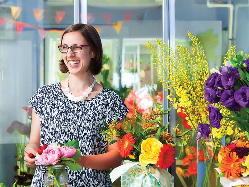 Jess McEwan, florist, owner of Periwinkle Flowers and FloristWare POS client.